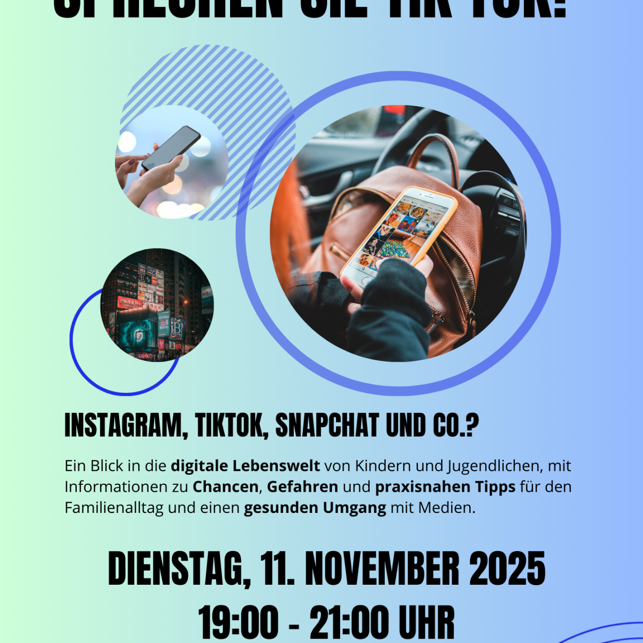 Flyer sprechen Sie Tik Tok